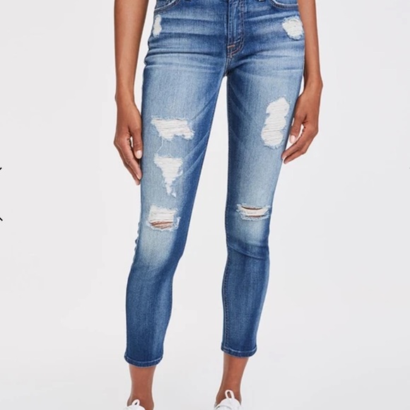 SEVEN JEANS- ANKLE SKINNY IN DISTRESSED LIGHT - Picture 6 of 10